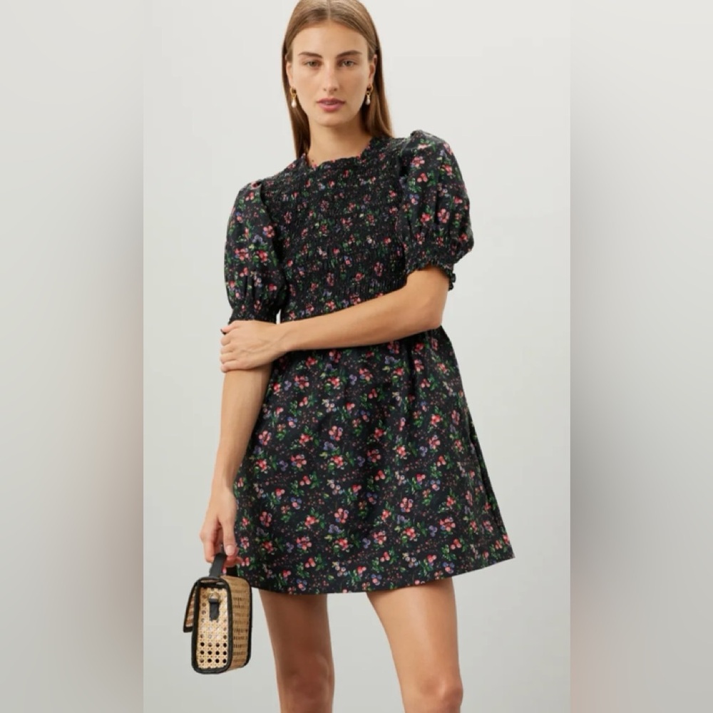 Hill House Home | Vivi Nap Dress - berry floral taffeta